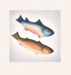 DIVING FISH - Northern Expressions | Pitaloosie Saila - Print | | Canadian Indigenous & Inuit Art