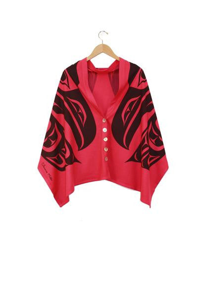 Raven Spirit Wrap - Northern Expressions | Chloë Angus Design - Fashion | Orchid / Regular | Canadian Indigenous & Inuit Art