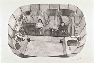 INTERIOR VIEW - Northern Expressions | Napachie Pootoogook - Print | | Canadian Indigenous & Inuit Art