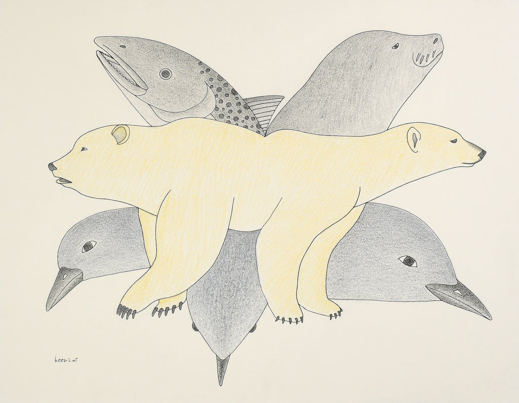 Untitled drawing by Qavavau Manumie - Northern Expressions | Qavavau Manumie - Drawing | | Canadian Indigenous & Inuit Art