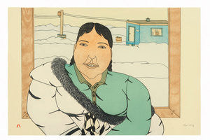 A FRIEND VISITS - Northern Expressions | Annie Pootoogook - Print | | Canadian Indigenous & Inuit Art
