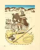 BLOWING THE AVATAQ - Northern Expressions | Mary Pudlat - Print | | Canadian Indigenous & Inuit Art
