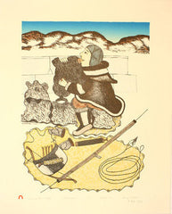BLOWING THE AVATAQ - Northern Expressions | Mary Pudlat - Print | | Canadian Indigenous & Inuit Art