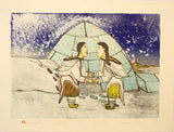 KATAJJAQTUT (THROAT SINGING) - Northern Expressions | Napachie Pootoogook - Print | | Canadian Indigenous & Inuit Art