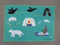 Handmade Inuit Wall Hanging - Northern Expressions | Lucy Angoyuaq - Gift | | Canadian Indigenous & Inuit Art