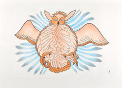 OWL ATTACKING PREY - Northern Expressions | Haunak Mikkigak - Print | | Canadian Indigenous & Inuit Art