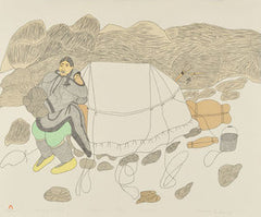 PUTTING UP THE TENT - Northern Expressions | Mayoreak Ashoona - Print | | Canadian Indigenous & Inuit Art