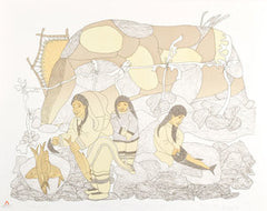 CLEANING FISH - Northern Expressions | Mayoreak Ashoona - Print | | Canadian Indigenous & Inuit Art