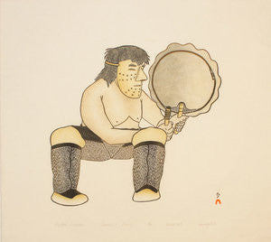 MASKED DRUMMER - Northern Expressions | Kananginak Pootoogook - Print | | Canadian Indigenous & Inuit Art