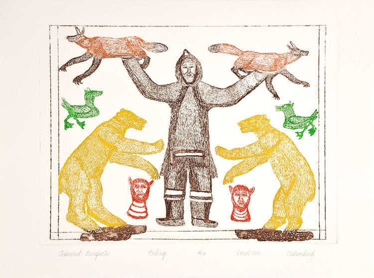 ADMIRED BENEFACTOR - Northern Expressions | Oshoochiak Pudlat - Print | | Canadian Indigenous & Inuit Art