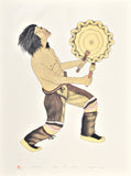 EXHAUSTED DRUMMER - Northern Expressions | Kananginak Pootoogook - Print | | Canadian Indigenous & Inuit Art