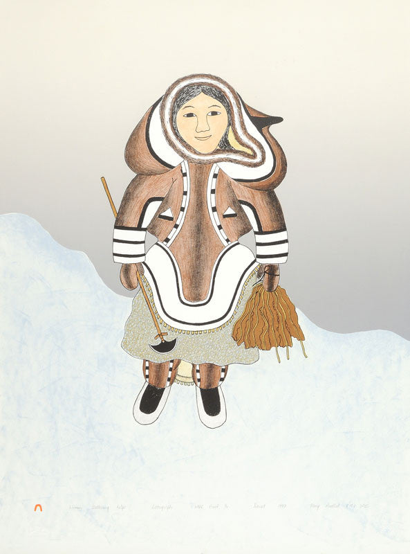 WOMAN GATHERING KELP - Northern Expressions | Mary Pudlat - Print | | Canadian Indigenous & Inuit Art