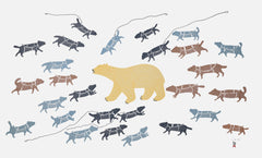 Papiara Tukiki (Polar Bear In Camp) - Northern Expressions | Papiara Tukiki - Print | | Canadian Indigenous & Inuit Art