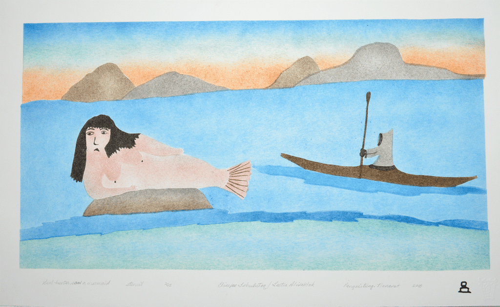 Seal Hunter Saw a Mermaid - Northern Expressions | Elisapee Ishulutaq - Print | | Canadian Indigenous & Inuit Art