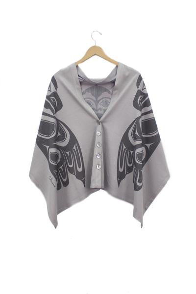 Eagle Moon Spirit Wrap - Northern Expressions | Chloë Angus Design - Fashion | Dove / Regular | Canadian Indigenous & Inuit Art