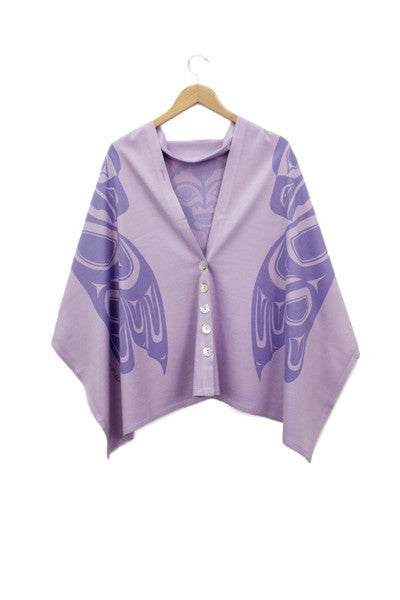 Eagle Moon Spirit Wrap - Northern Expressions | Chloë Angus Design - Fashion | Lilac / Long | Canadian Indigenous & Inuit Art