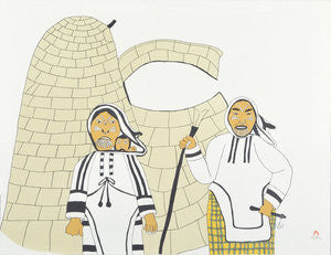 AMAAK AGIRASIMAJUUK (WOMEN AT HOME) - Northern Expressions | Ulayu Pingwartok - Print | | Canadian Indigenous & Inuit Art